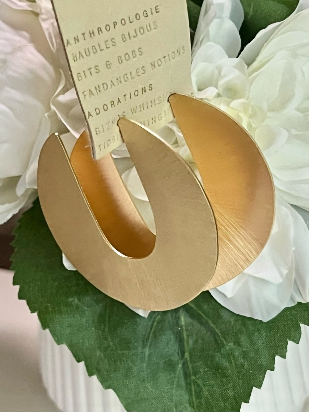 NWT Anthropologie Textured Hoop Statement Earrings - Picture 2 of 16